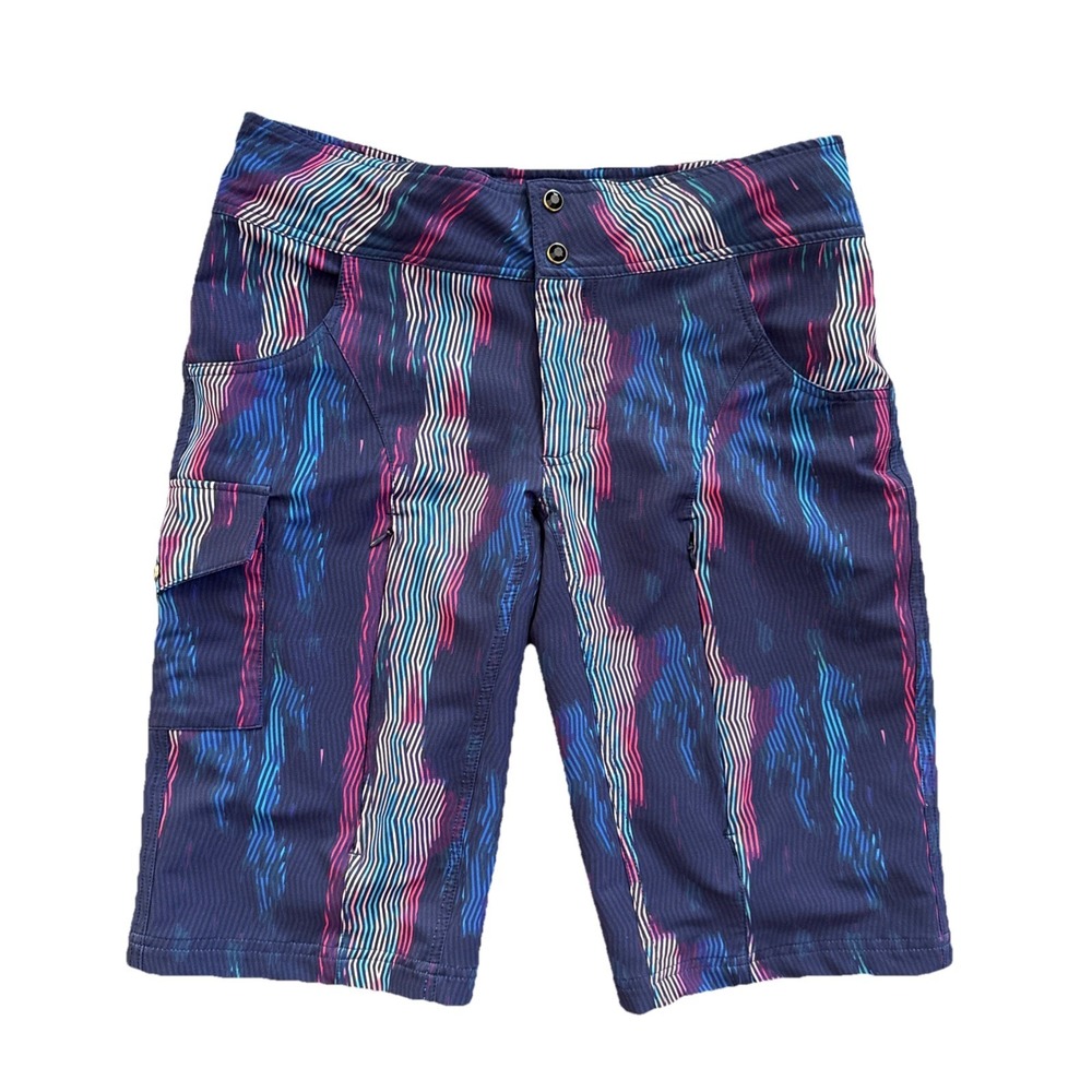 SHREDLY MTB Cycling Shorts Women 10 Blue Cargo Trail Riding Adjustable Waist USA